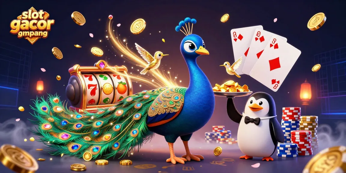 Win daily with slot gacor gampang menang featuring a vibrant 3D casino scene