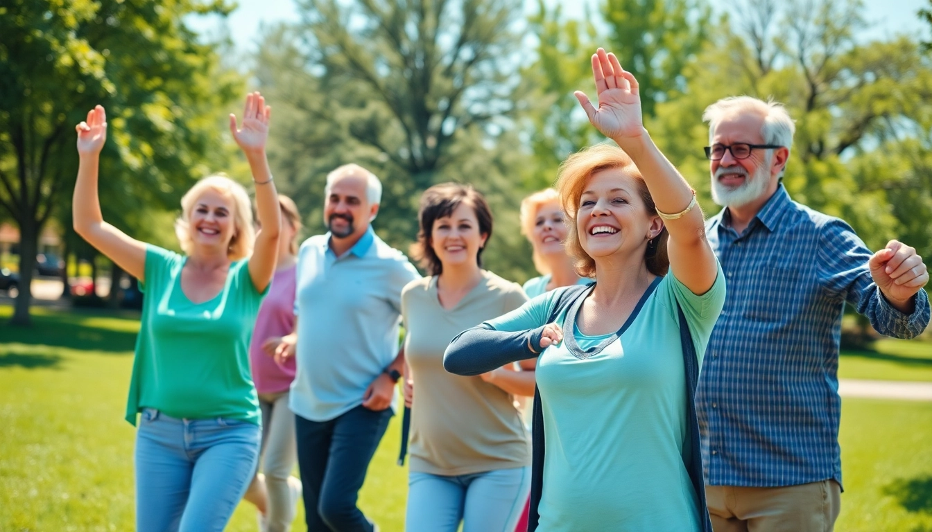 Genf20 Plus enhancing vitality in a diverse group of active individuals enjoying outdoor fitness.
