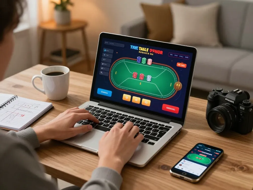 Aksi poker online yang menarik di laptop sambil memanfaatkan strategi hoki link untuk perbaikan.