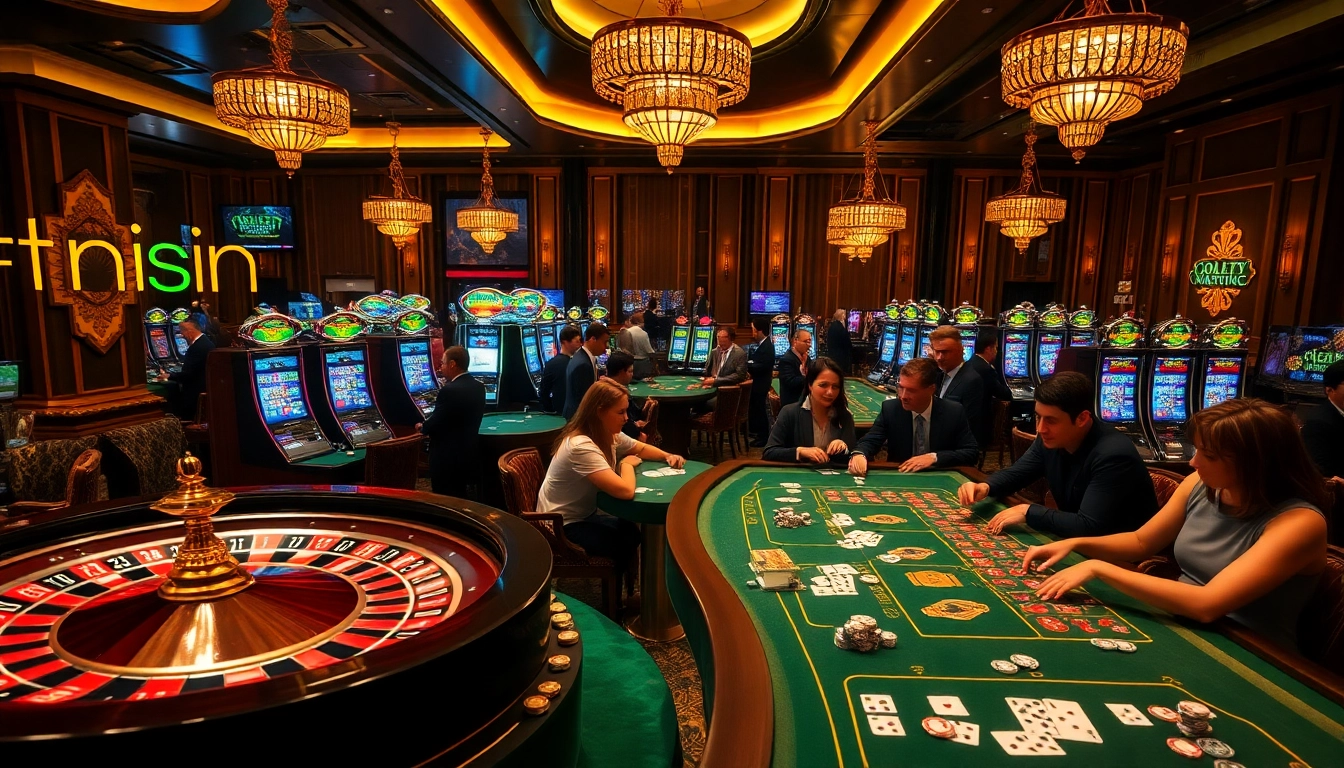 Experience exhilarating gameplay at f168biz.com featuring lively casino tables and vibrant slot machines.