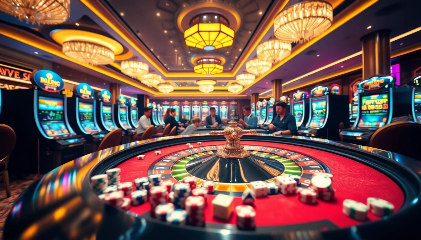 A vibrant casino scene featuring excited players at a roulette table, exemplifying the energy of https://789win.apartments/ online gambling.