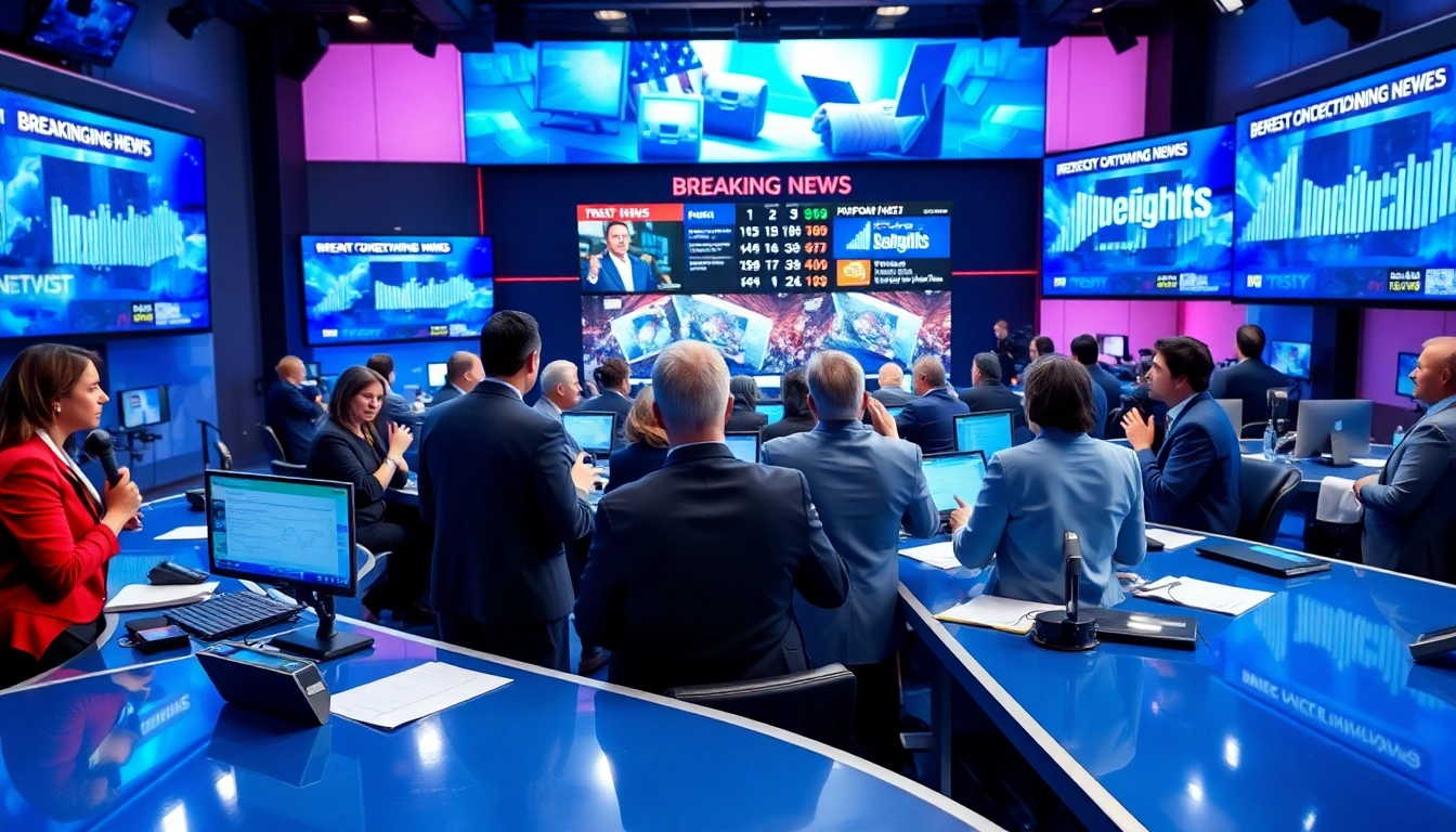 Active newsroom scene highlighting journalists engaged in reporting for https://news-parade.com.ua.