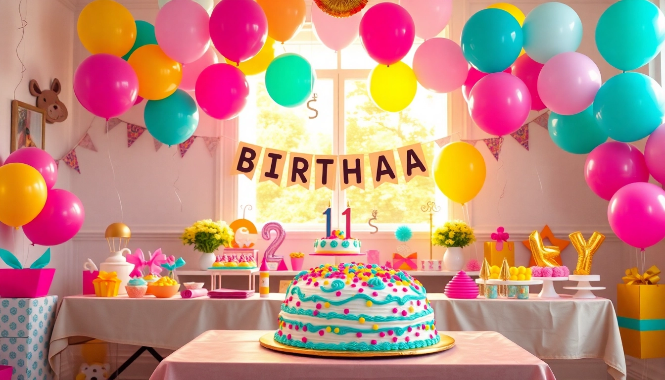 Plan a customizable birthday party with vibrant decorations and joyful atmosphere