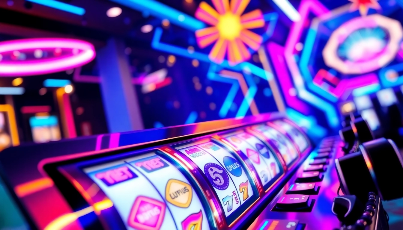 Menampilkan walettoto pada mesin slot yang penuh warna dengan grafis digital yang energik.