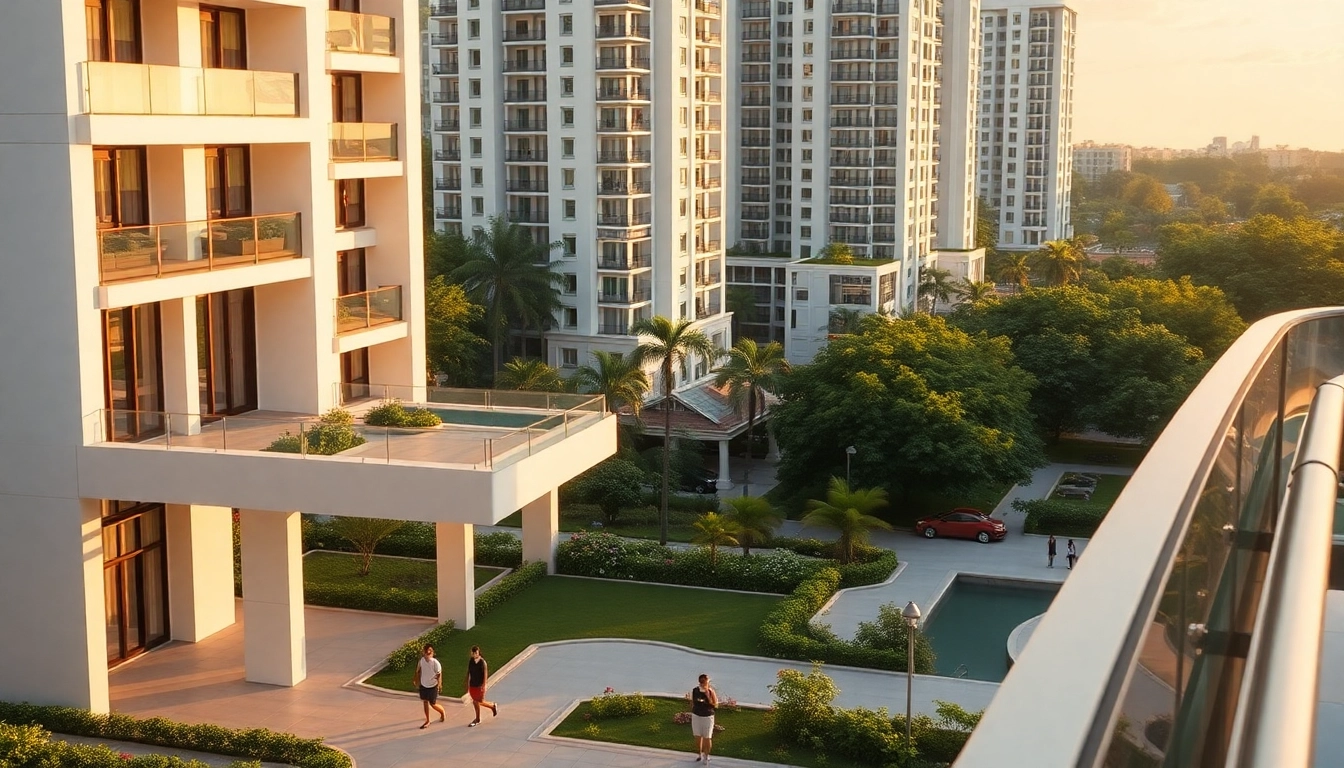 Tampines St 95 EC showcasing its architectural elegance amid lush greenery at golden hour.
