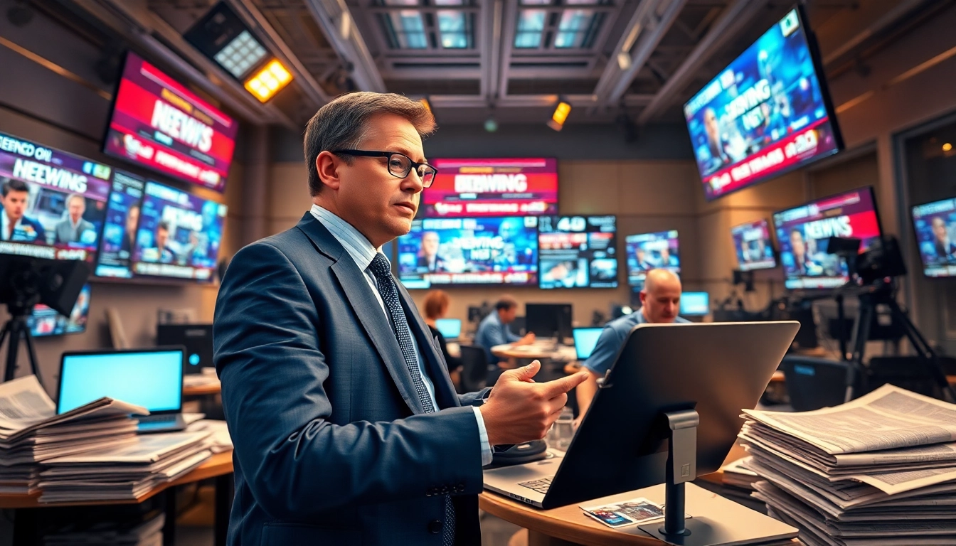 Engaging journalist in a vibrant newsroom focusing on Usa Today headlines and news.