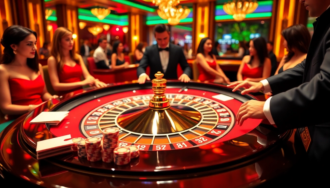Experience Truyên ma hay as players eagerly place bets at a luxurious roulette table in a glamorous casino.