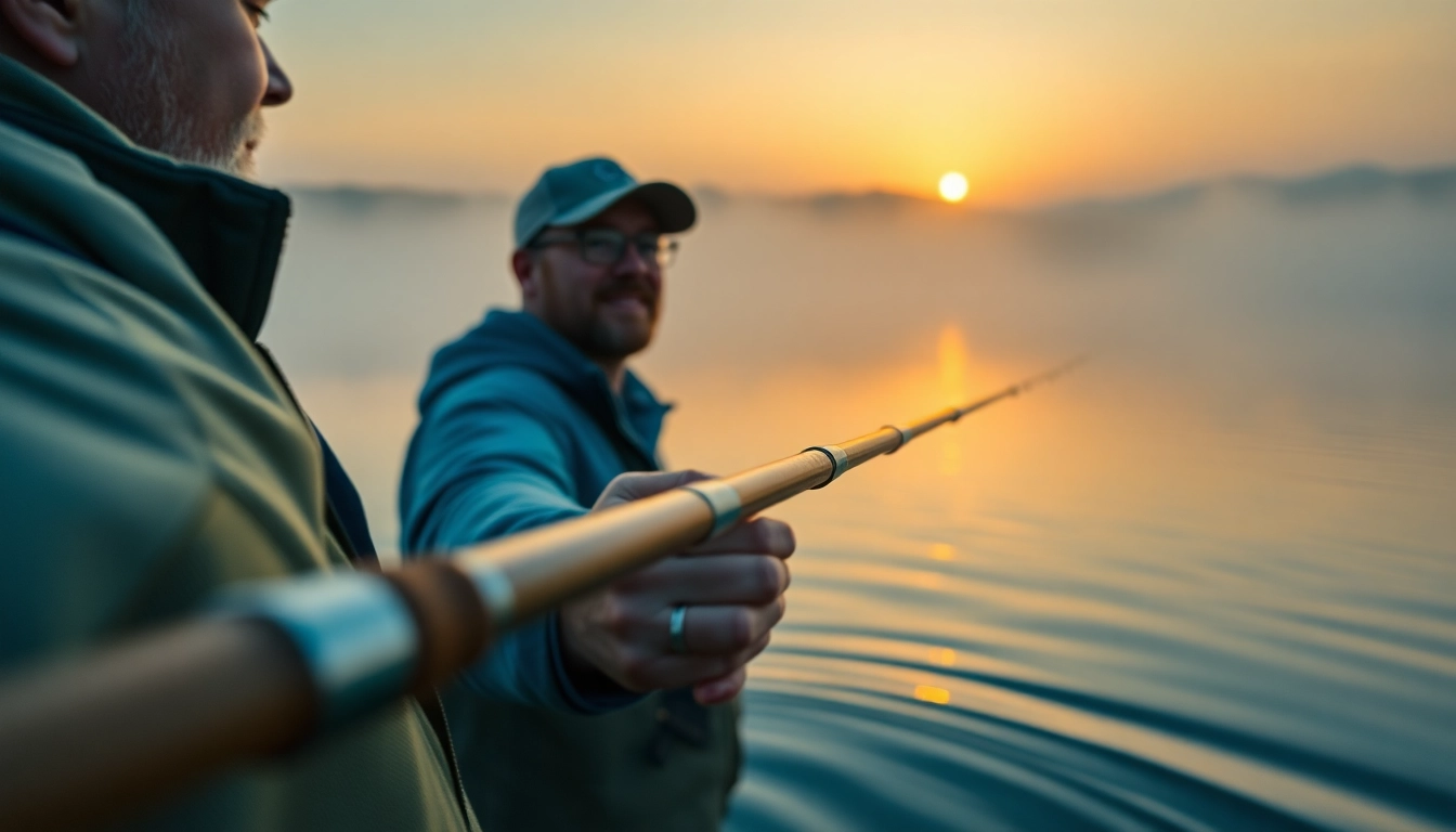 Catch fish easily using the best fly fishing rods in a serene lake at dawn.