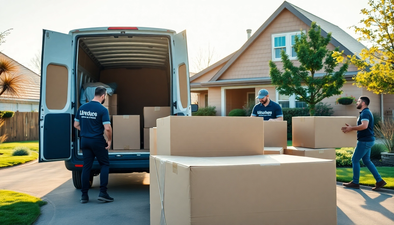 Movers from a removals company Cheltenham expertly packing furniture for a local move.