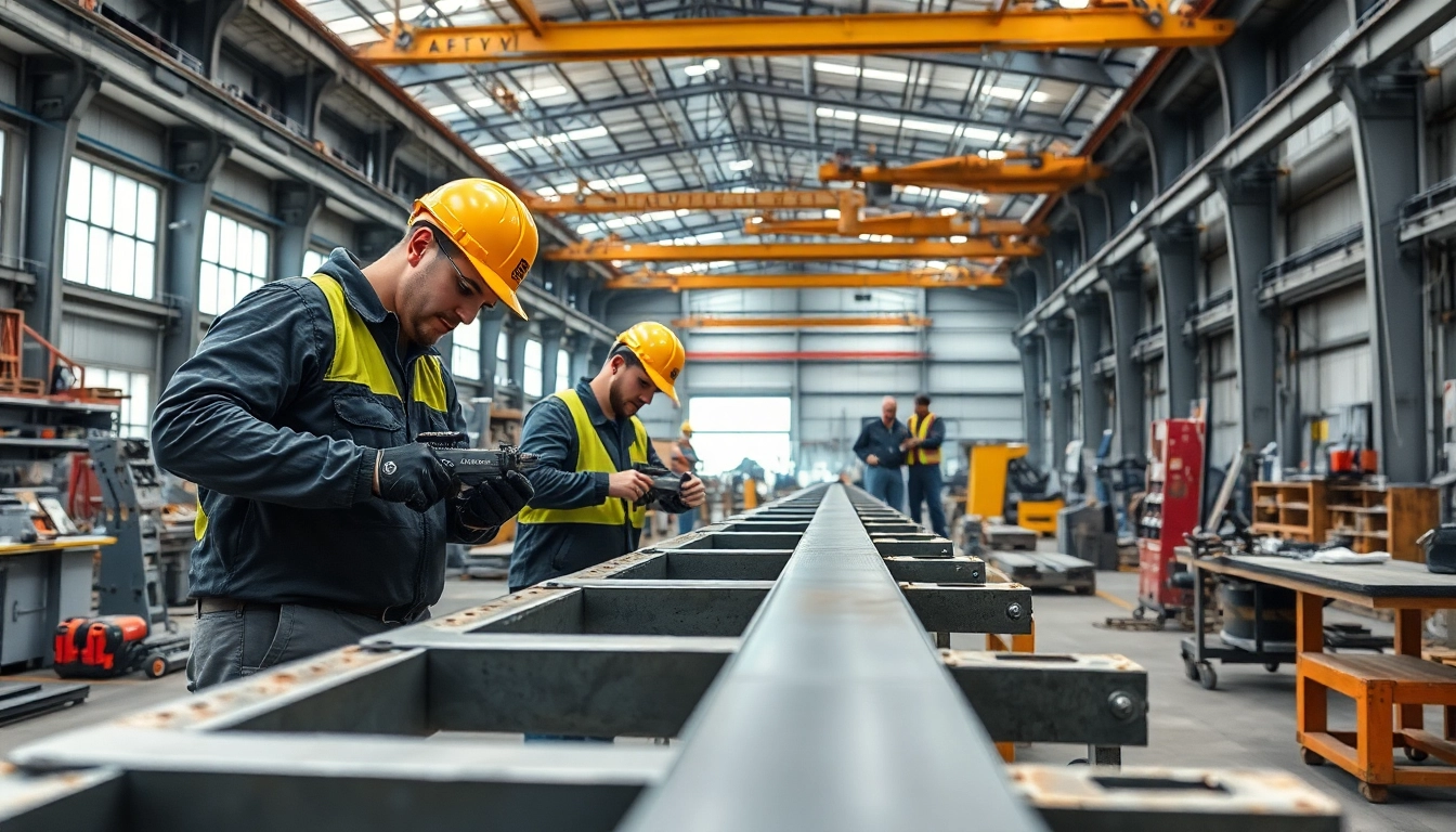 Experience high precision in structural steel fabrication within a vibrant workshop setting