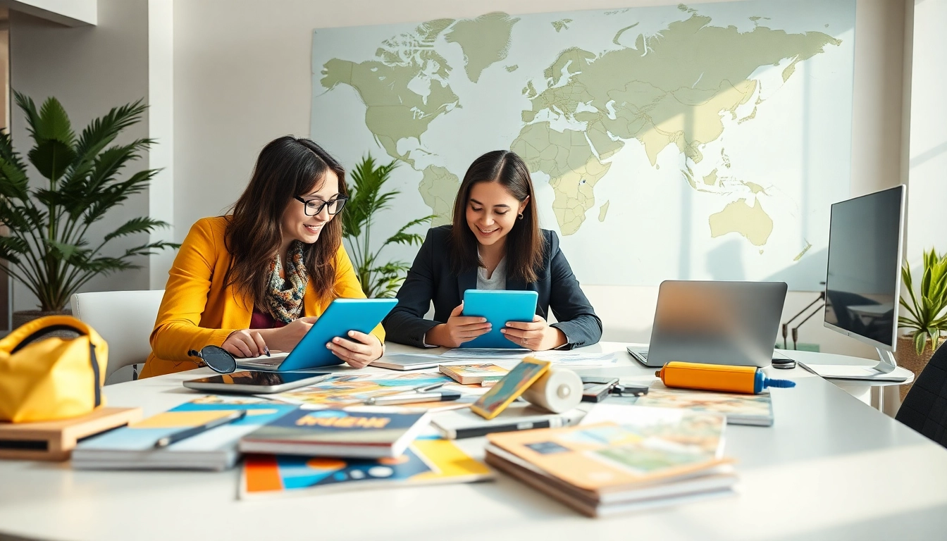 Explore the collaborative workspace of travelers planning adventures on http://nuvelios.org with vibrant travel elements.