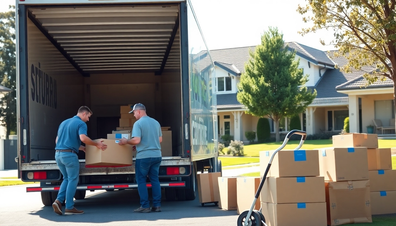 Removalists Wollongong team efficiently loading fragile boxes into a moving truck