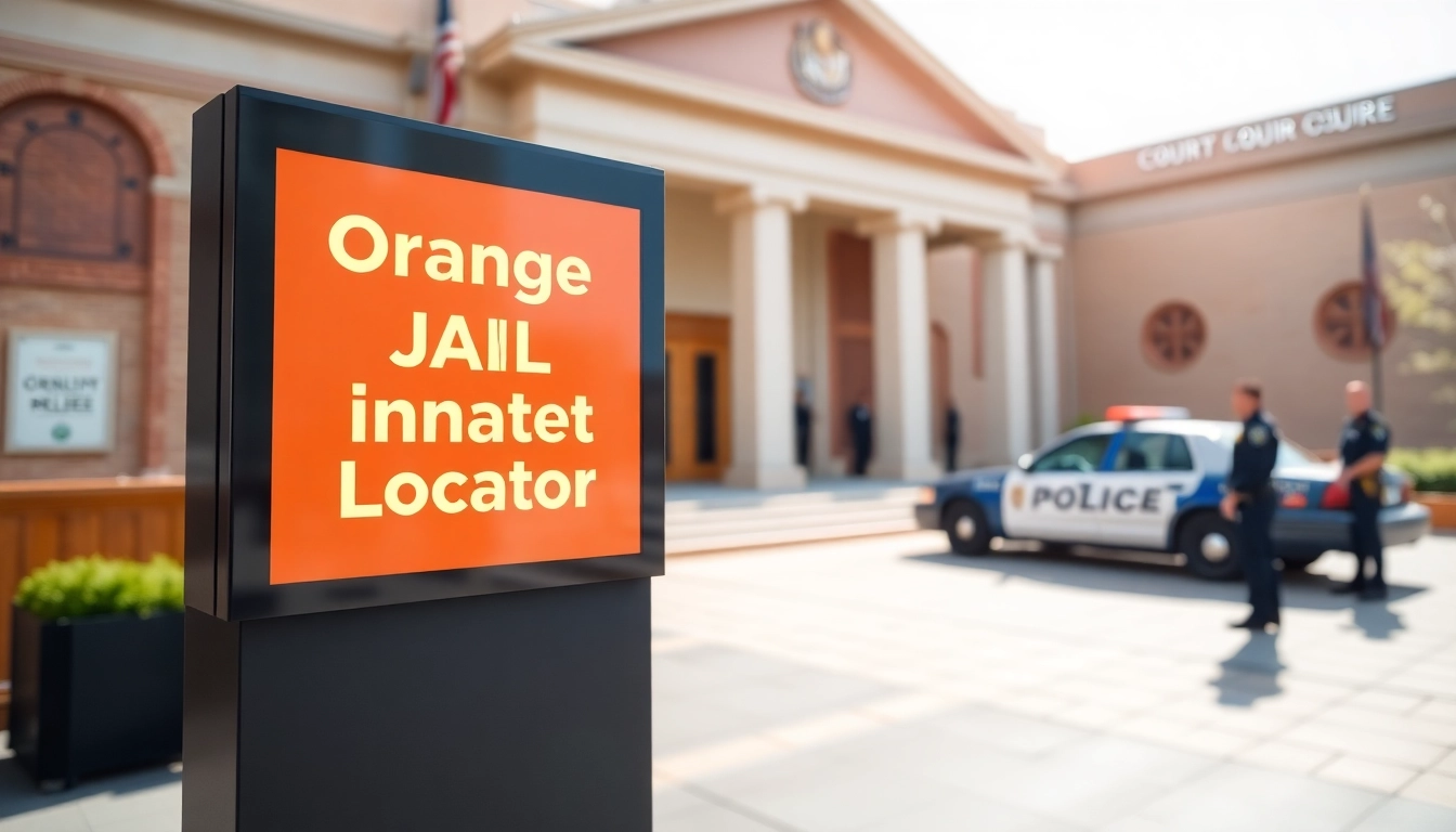 Utilize the Orange County Jail Inmate Locator at a courthouse with police presence.
