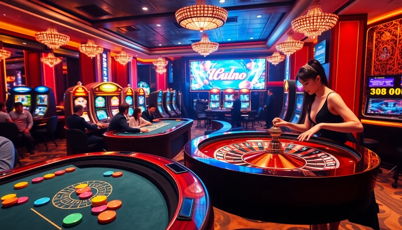 Experience the excitement of casino gaming at https://nh88vn.net/, featuring roulette, slot machines, and eager players.