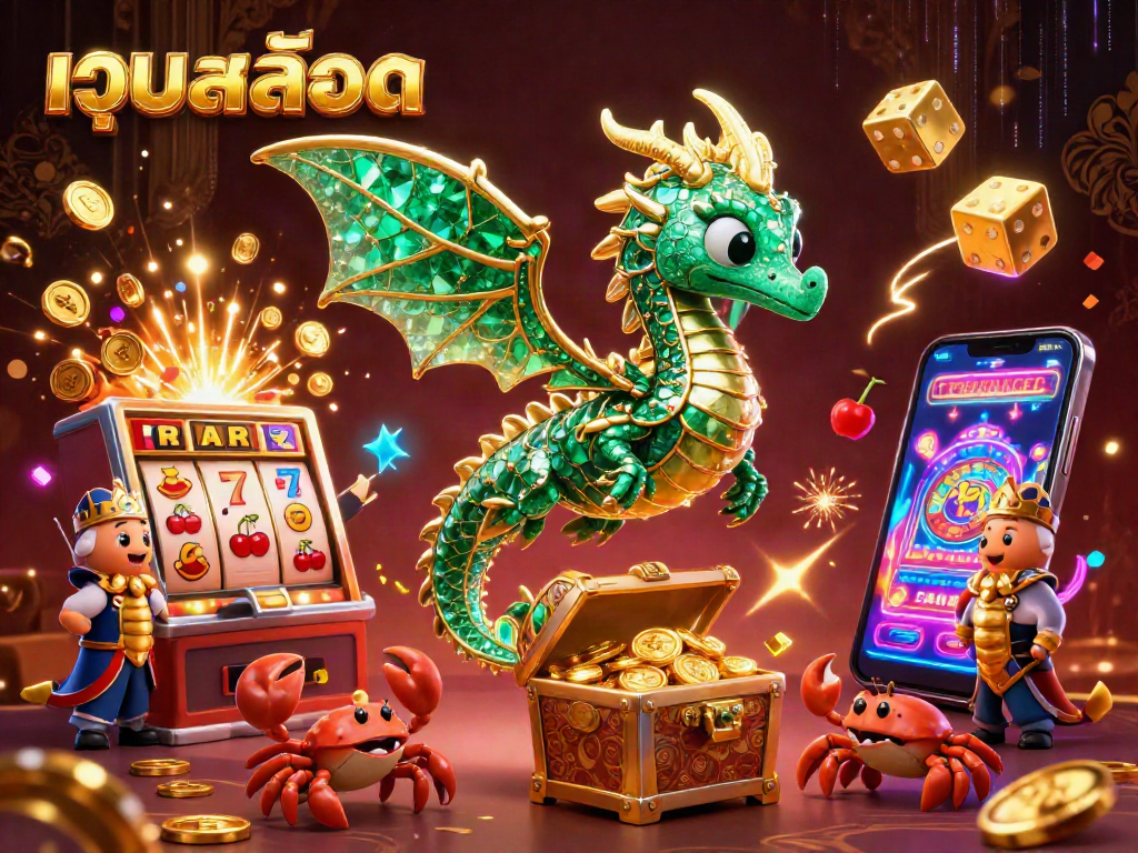 Experience thrilling เว็บสล็อต action with a vibrant 3D sea dragon and slot explosion scene.