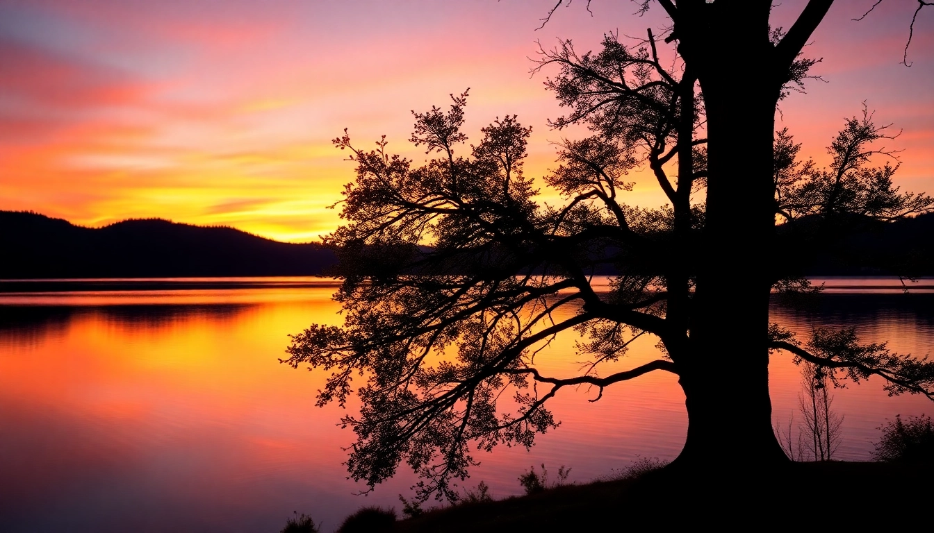 Experience tranquility by the lake at https://albmaftoh.com with a beautiful sunset view.
