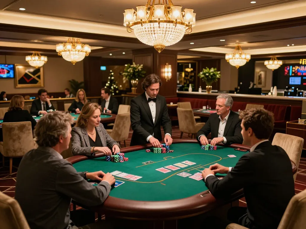 Experience VIP gaming at W188 with engaged players in a luxury poker lounge.