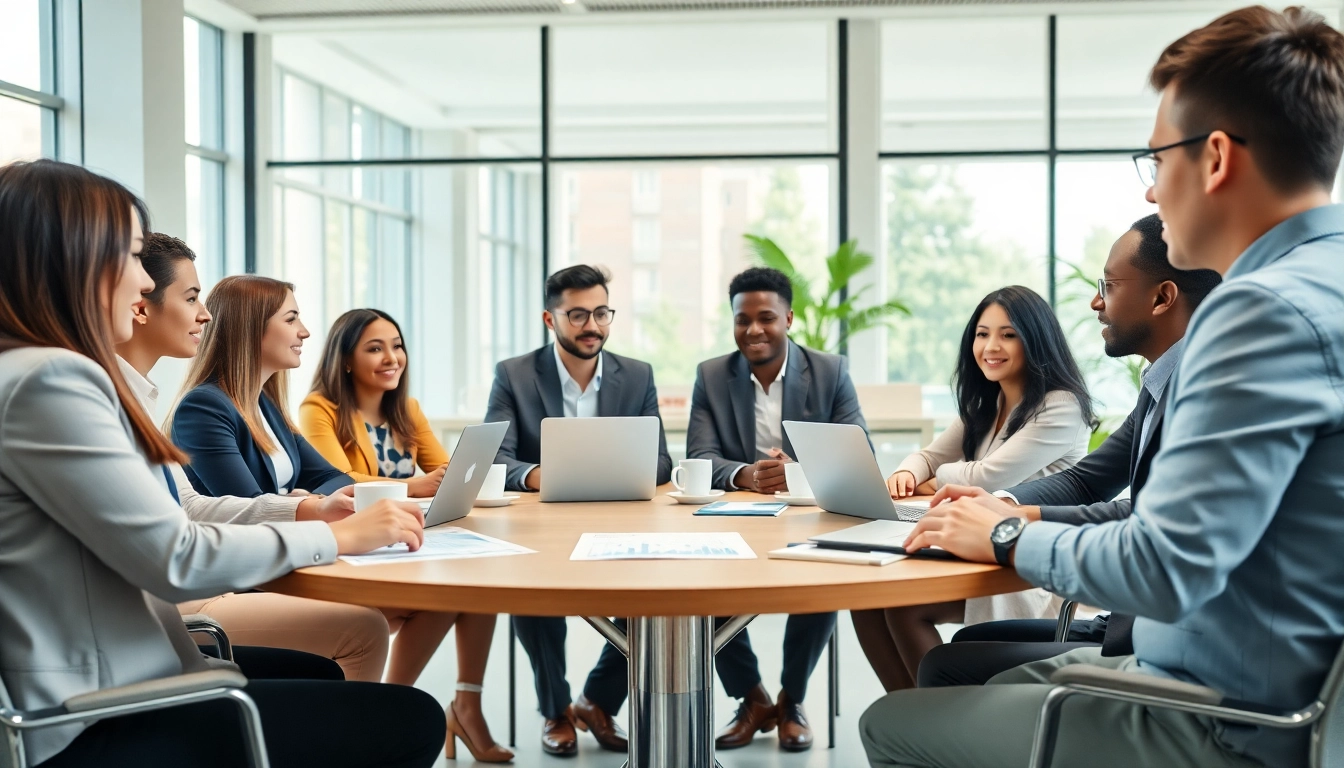 Quickplus Business Consultants team collaborating in a modern office environment.