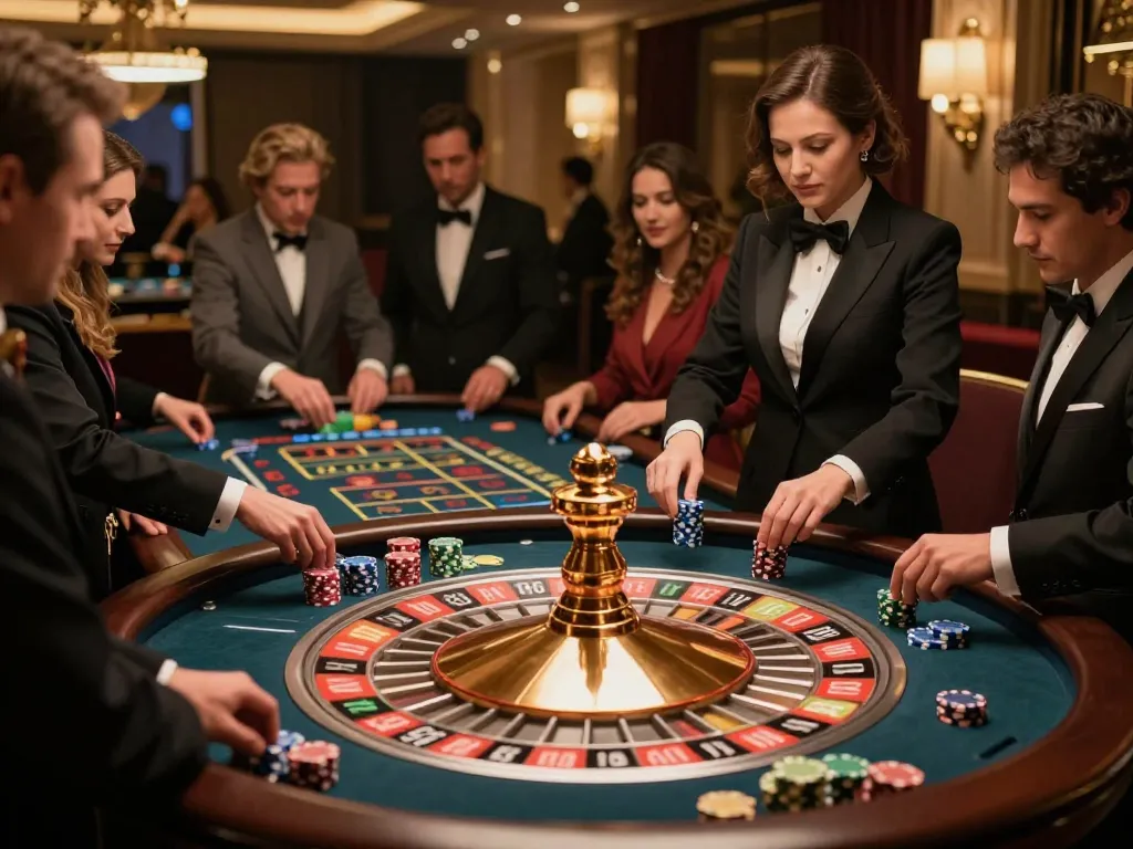 Players enjoying roulette at TG88 casino, enhancing their gaming experience with festive atmosphere.