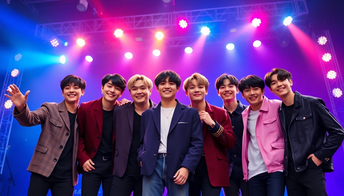 BTS members performing together on stage, showcasing their vibrant energy and unity.