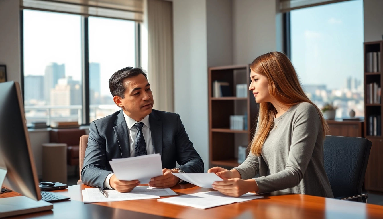 Consultation with an Alexandria Personal Injury Lawyer, showcasing professionalism and empathy.