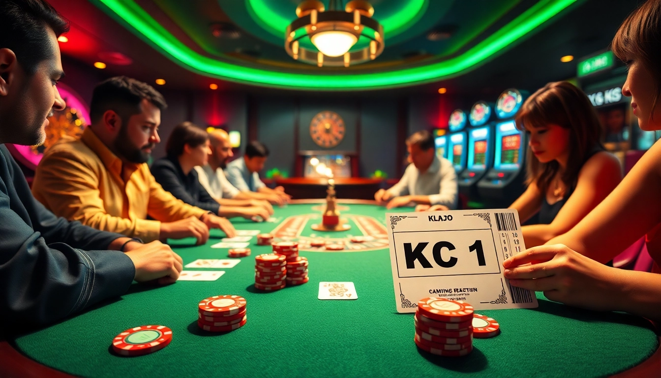 KJC AC 1 enhances excitement at a vibrant poker table, showcasing thrilling gameplay and immersive casino atmosphere.