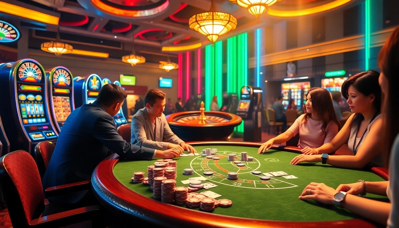 KJC AC 2: Exciting casino scene with players at poker tables.