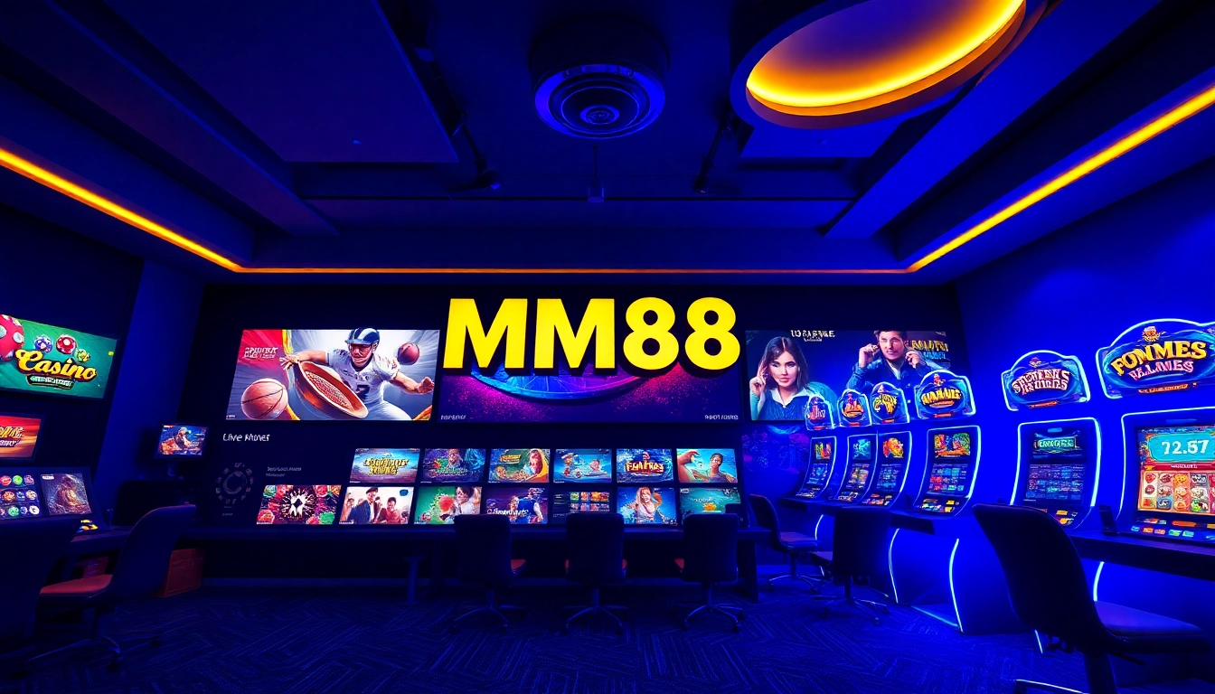 MM88 online gaming platform interface showcasing vibrant colors and diverse gaming options