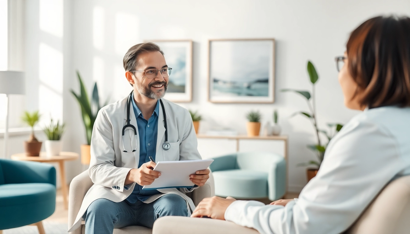 Engaging psychiatrist in Dubai guiding a patient through a personalized consultation.