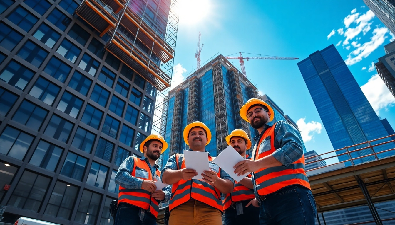 New York General Contractor team working on an urban construction site, showcasing professionalism and collaboration.