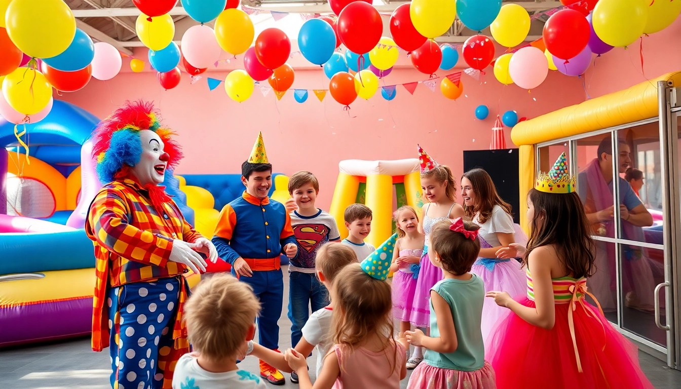 Joyful children's entertainment experience showcasing https://www.tcspecialentertainment4u.com with vibrant characters and decorations.