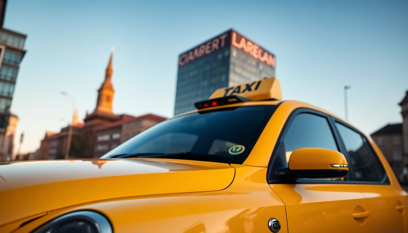 Experience the comfort of a West Bridgford Taxi with this vibrant urban scene.