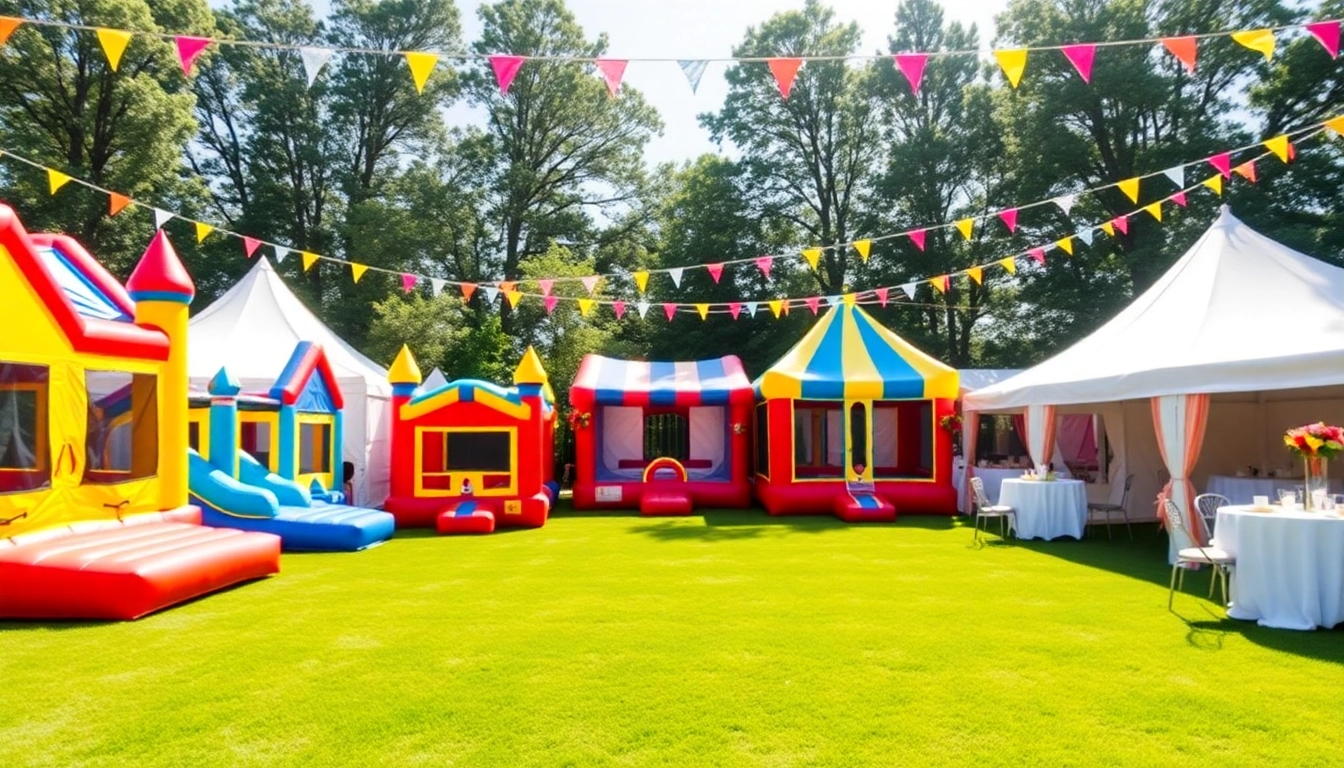 Host memorable events with vibrant Party Rentals including bounce houses and tents.