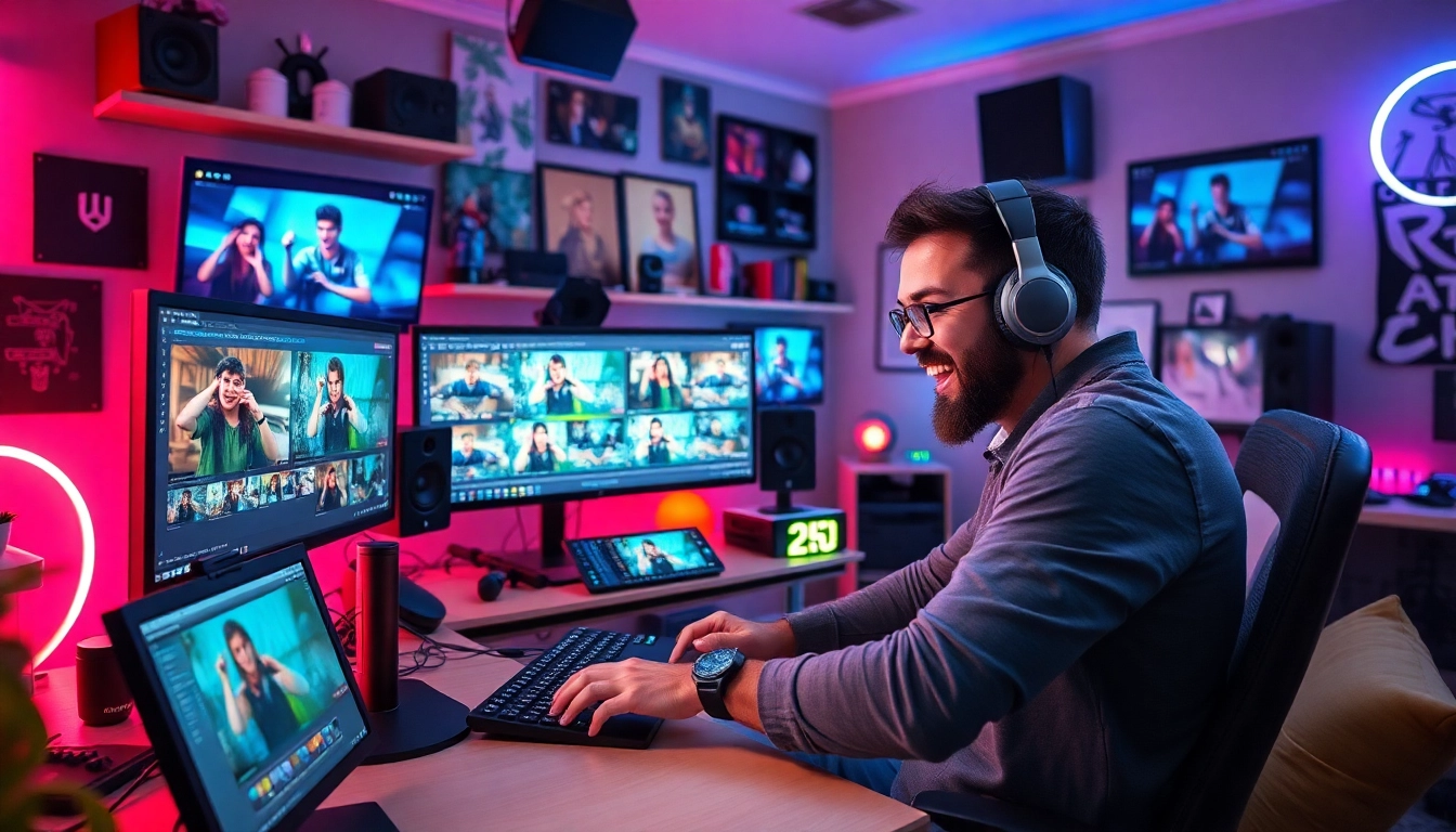 Stream and create engaging clips from https://streamgen.cc in a modern home studio.