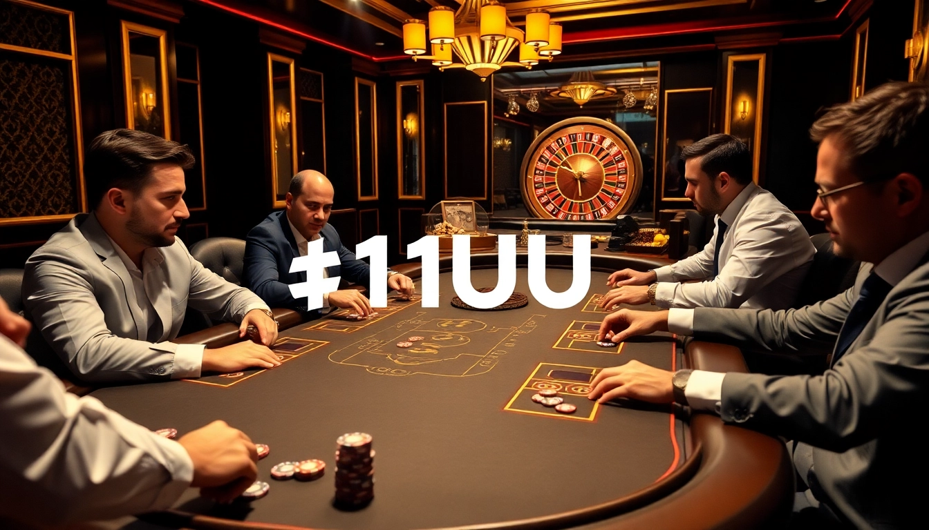 Experience the thrill of poker at a luxurious casino with 11UU branding.