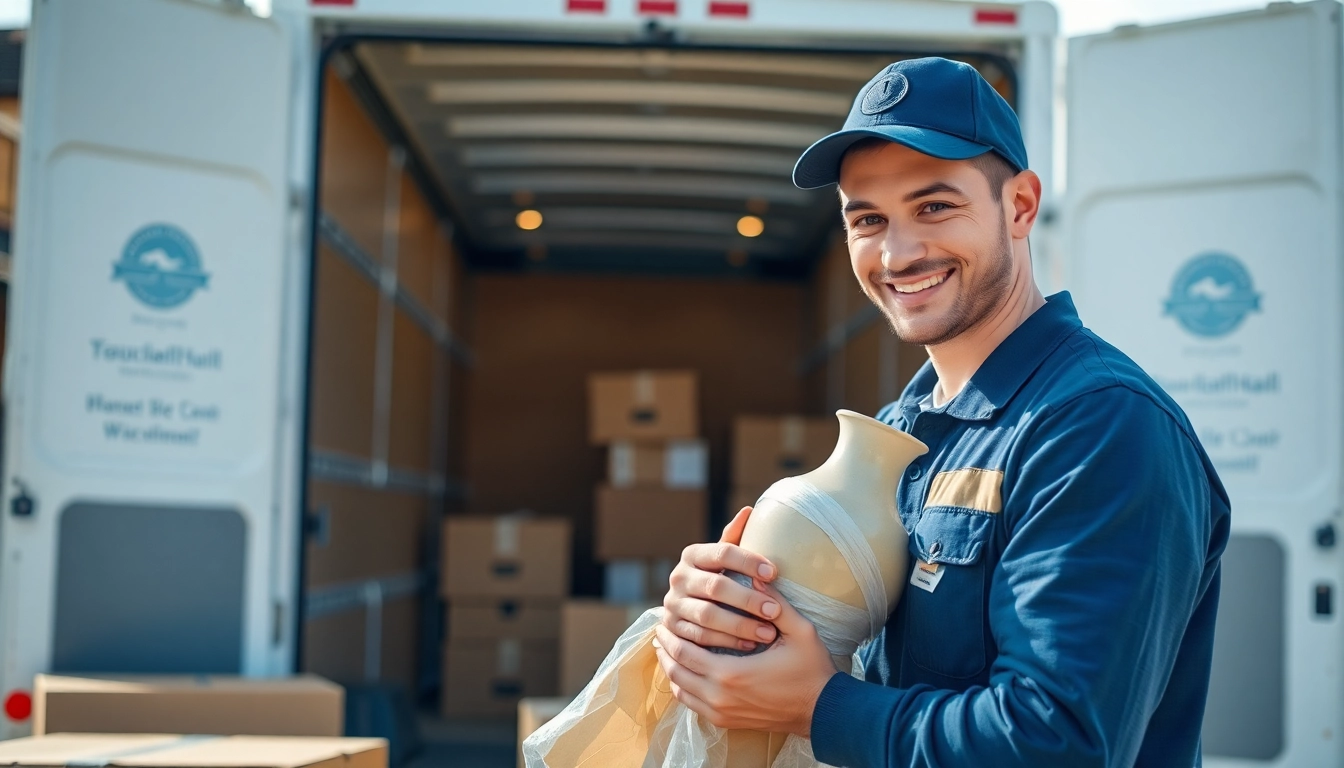 Efficient removals in Cheltenham as movers carefully package household items.