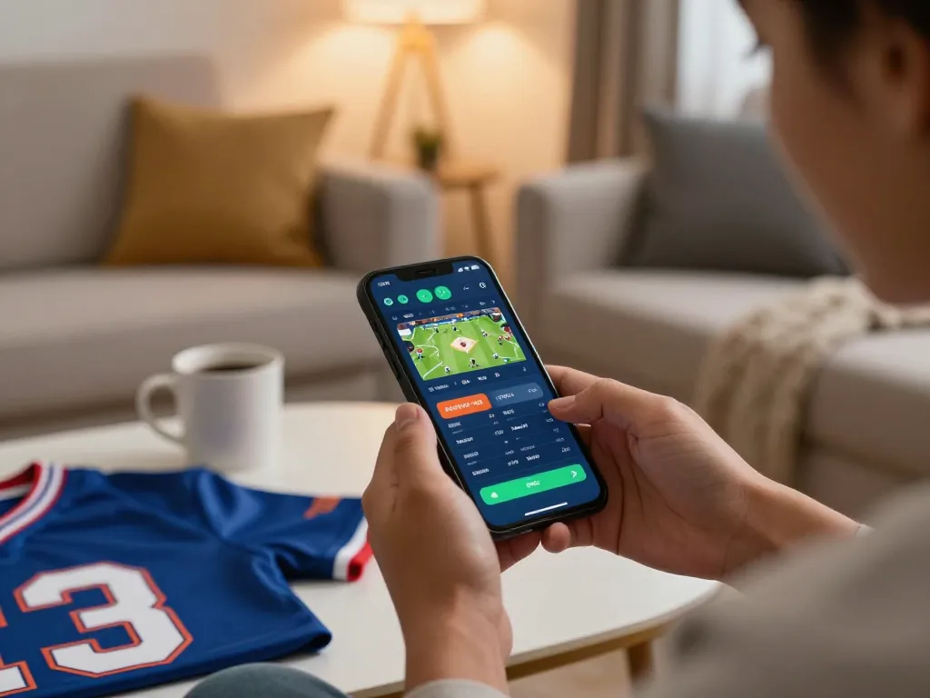 Engaging in sports betting on 32win through smartphone in a cozy home environment