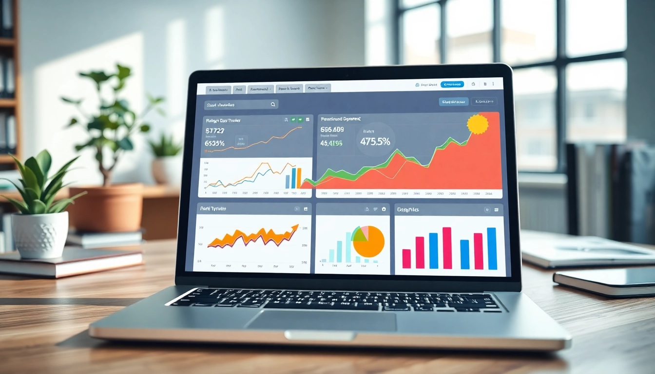 Analyze your website's performance with an SEO Rank Tracker dashboard showcasing dynamic graphs.