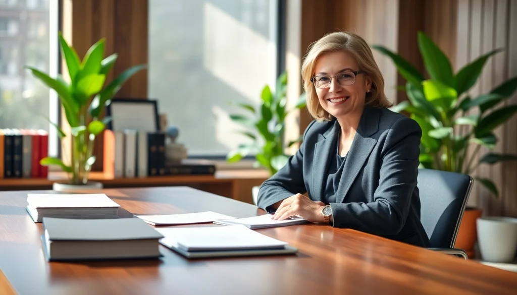 Consulting with a lawyer at https://www.miaoulislaw.com in a modern office.