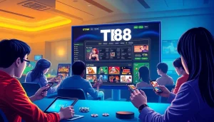 Engaging TT88 online gaming platform with diverse players enjoying various games in a vibrant setting.