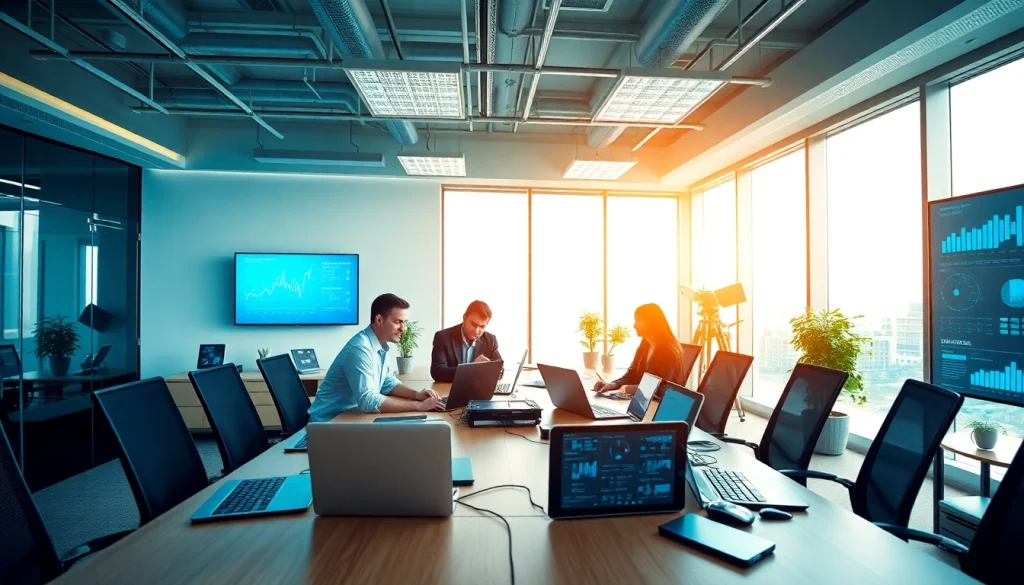 HERO Managed Services professionals collaborating in a modern office setting focused on innovative IT solutions.