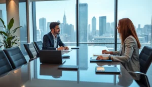 Engaging discussion at https://whatalker.com showcasing professional collaboration in a modern office.