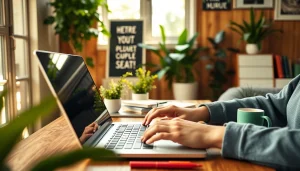 Earn money on short links with a professional freelancer in a cozy home office environment.