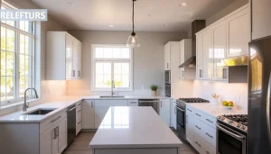 Abethu Builders showcases a beautifully renovated kitchen with modern cabinetry and bright lighting.