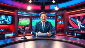 Engaging sports news broadcast featuring sportsbytes.com.ph with an anchor in a modern studio.