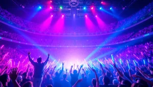 Fans enjoy live music at https://www.kpopangel.com concert, lighting up the stadium with excitement