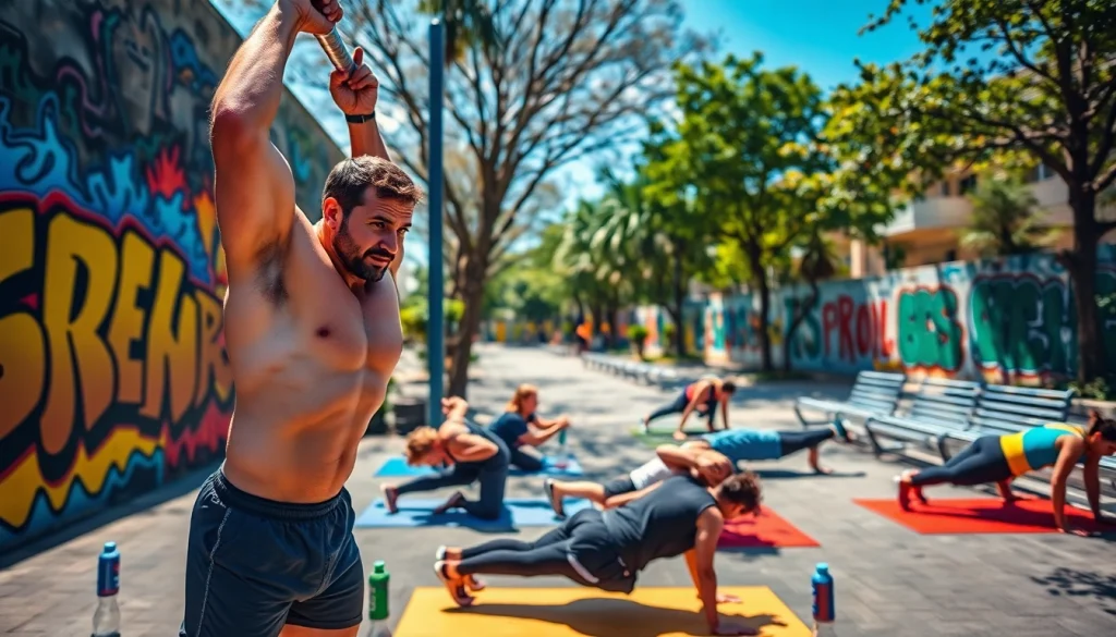 Cage street Workout : un groupe dynamique de personnes pratiquant des exercices en plein air