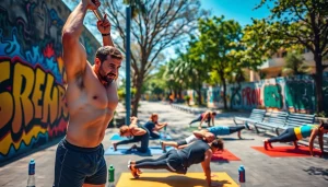 Cage street Workout : un groupe dynamique de personnes pratiquant des exercices en plein air