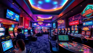 MM88 online gaming platform showcasing a vibrant casino atmosphere with players engaged in games and promotions.