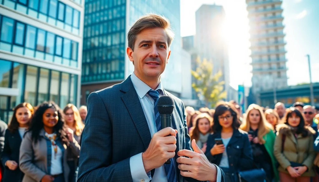 At https://diknews.co.uk/milton-keynes-news/, a reporter engages with the Milton Keynes community during a live news broadcast.